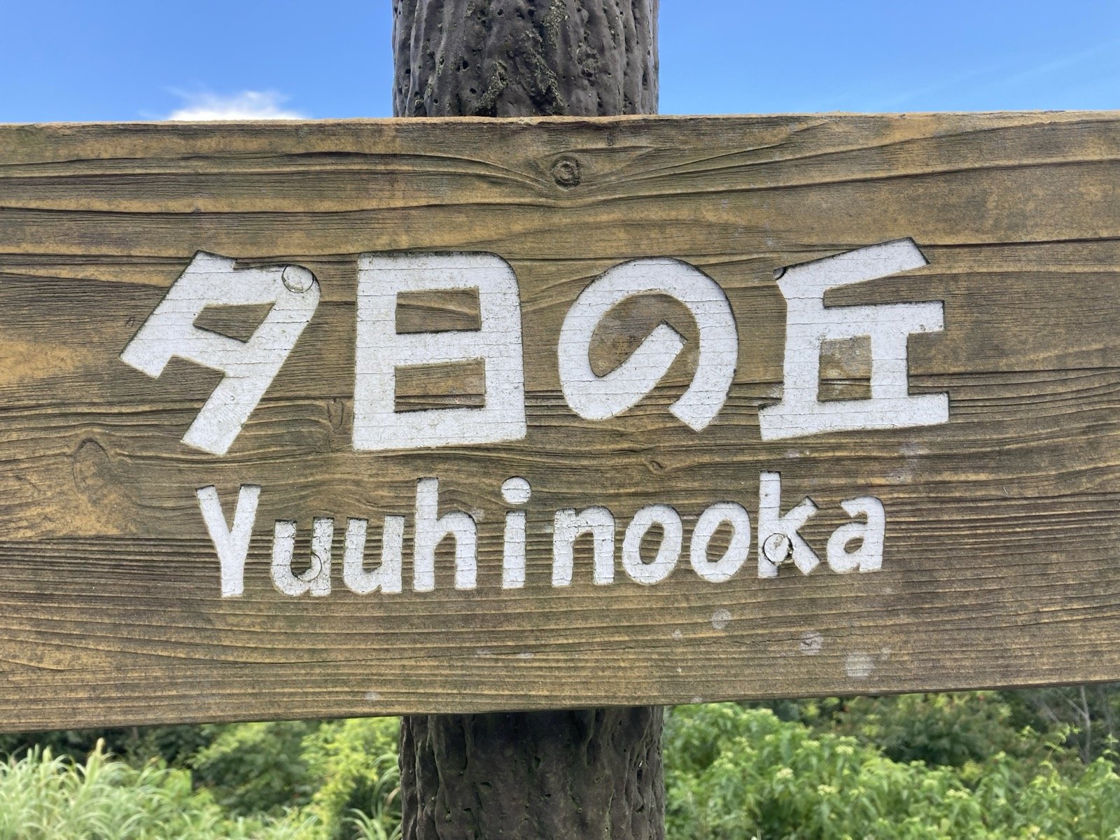 加計呂麻島の展望スポット夕日の丘の木の看板